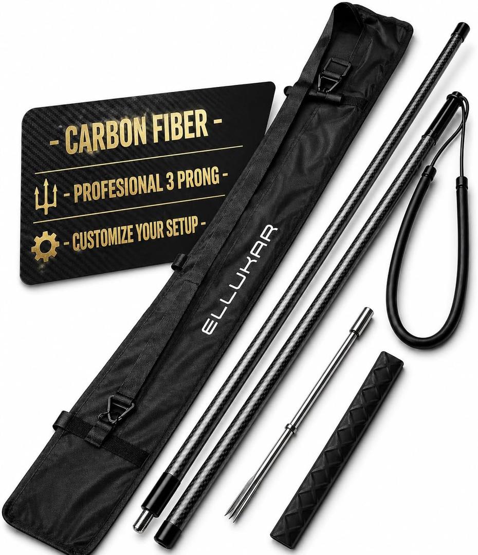 Hawaiian Sling Fishing Spear Travel Pole Spear Carbon Fiber Fishing Spear 3 Prong Sling Spear Fishing Equipment Snorkeling Scuba Diving Gear Polespears Harpoon for Fishing Freediving