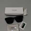 URUMQI Polarized Sunglasses Fit Over Glasses for Men Women, Oversized Square Shades UV400 Protection (01 Matte Black Frame/Grey Lens)