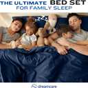 DREAMCARE King Size Sheets Set 4 pcs Cooling Sheets up to 21 Deep Pocket King Sheet Set Hotel Luxury Sheets & Pillowcases Superior Softness 100% Fine Microfiber with Side Pocket Navy Blue