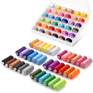 Eoehro 72pcs Sewing Thread kit, 36 Colors Sewing Machine Threads, Prewound Bobbins Sewing Threads Kit, Sewing Machine Thread Assortment, 400 Yards per Spools Polyester Thread