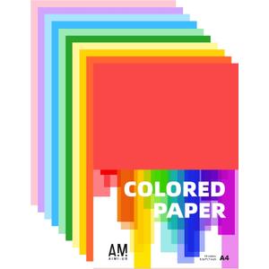 AIMI Assorted Colors Bulk for School Supplies A4 Copy Paper Construction Paper Classroom Supplies Elementary Great for Arts Painting Coloring Drawing Crafts (200)