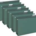 HERKKA Extra Capacity Hanging File Folders, 30 Pack Reinforced Legal Size Hanging Folders with Heavy Duty 2 Inch Expansion, Designed for Bulky Files, Medical Charts, Green
