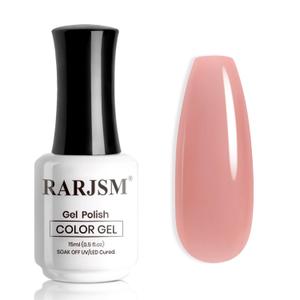 RARJSM Nude Pinkish Beige Gel Nail Polish Neutral Skin Tone Sheer Jelly Gelpolish 1PC 15ml Single Bottle Creamy Transparent Natural Nudegel Polish Soak off Cured for Home Salon French Manicure