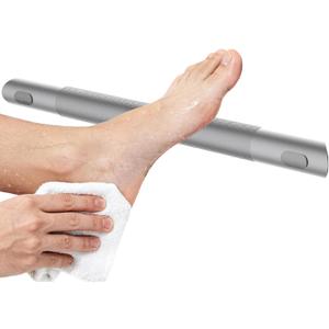 Brushed Nickel Shower Foot Rest Bar, Non-Slip Knurled Stainless Steel Foot Ledge for Shaving Legs, Wall Mounted Pedicure Foot Rest Step, Bathroom Corner Shower Accessories