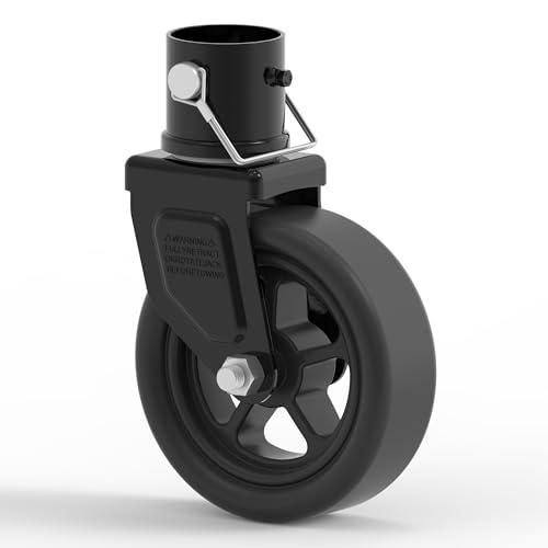 TOWKING 1500lbs 6" Trailer Jack Swivel Caster Replacement with Upgraded Spoked Wheel and Pin, Black