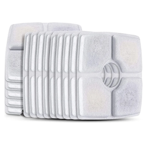 Cat Water Fountain Filters, 16 Pack Replacement Filter Fit for Top Square 84oz/2.5L Cat Pet Fountain, 3 Filtration System Not compatible with 95oz/2.8L Pet Fountain