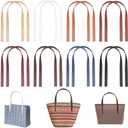 PH PandaHall 16pcs 23.5 inch PU Leather Purse Straps, 8 Colors Sew On Purse Handle Bag Straps Shoulder Bag Handle Replacement for Crochet Bags Underarm Bag Wallet Leather Purse Repair