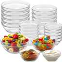 LemonRoad 20 Pcs Glass Prep Bowls Sets 4 Sizes 2.5/4.5/8.5/12.9 oz Cooking Clear Small Prep Pinch Bowls Mini Stackable for Toppings, Kitchen, Salt, Spices, Dipping, Baking & Meal