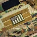 Laughing Lizards American Flag Tactical Patch (2-Pack) | Olive Drab Green Hook & Loop 2x3 Camo Military Patch, Tactical Army Ranger Patches for Hats, Bags & Equipment (Green & Tan Flag)