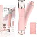 Dermave Bikini Shaver & Trimmer for Women, IPX7 Waterproof Electric Razor for Pubic Hair, Face, Legs, Underarms - Painless, Cordless, Portable with Pink Storage Bag