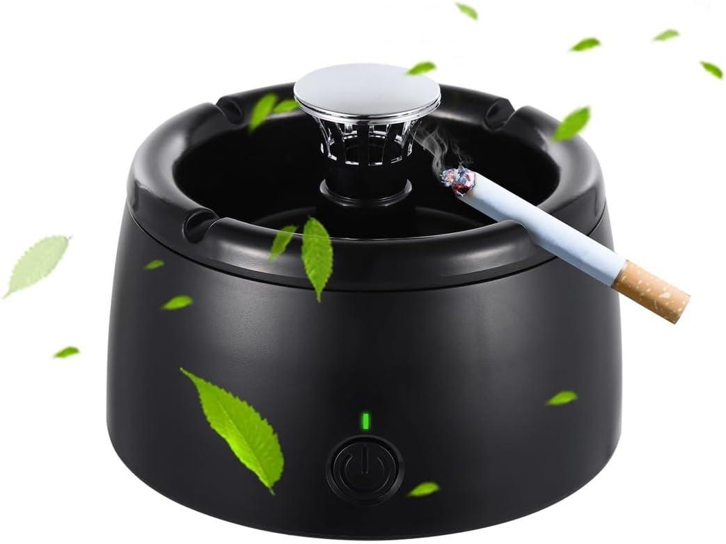 Smokeless Ashtray With Air Purifier And Aroma Diffuser, Negative Ion Generator, Ocean-Scented Perfume Strip, Activated Carbon Fiber Filter For Secondhand Smoke Absorption, Home Office Smoker Ashtray