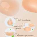 ChinEluviis Sticky Bra Invisible Breast-Lifting Silicone Pasties Adhesive Bras for Women Backless Dress (Beige, M)