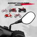 KEMIMOTO ATV Mirrors, 8MM 10MM Motorcycle Mirrors for Handlebar ATV Accessories Compatible with Scooter Snowmobile Mope, 360 Degrees Ball Type Adjustment
