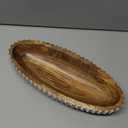 Kimona Decorative Bowl Wood Bowls Decorative Table Centerpiece, Wood Dough Bowl Farmhouse Country, Restaurant, Caf (14" x 6" x 2.3")