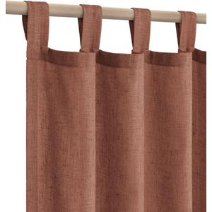 KOUFALL Terracotta Tab Top Linen Blend Curtains for Living Room 52x84 Inches Long