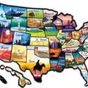 RV State Sticker Travel Map - 17 x 11 inch Large USA Decal with 50 Waterproof USA Stickers - Non-Fade Door, Window, Wall RV Decals - Fun Visited Map for Camper, Motorhome, Trailer (Popular)