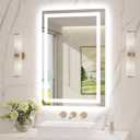 LED Mirror for Bathroom 24x36 Lighted Bathroom Vanity Mirrors with Lights, Brighter Frontlit and Backlit Anti-Fog Mirror, Tempered Glass, Dimmable 3 Colors Light Modes, Memory Function (Lucency)