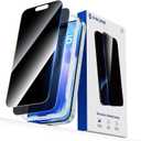 SYNCWIRE Privacy Screen Protector for iPhone 15 6.1''[2-Pack], Unbreakable True 28 Anti Spy Tempered Glass Saver Black [Easy Installation Frame] [9H Hardness] [Bubble Free] [Sensitive Touch]