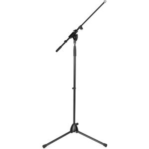 König & Meyer Tripod Microphone Stand - Adjustable Telescoping 1-Piece Boom Arm - Professional Grade - Heavy Duty with Folding Leg Base, Black