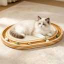 Cat Scratcher Toy with Ball Track, Kitten Interactive Toy, Natural Sisal Cat Scratch Pad for Indoor Cats, Sturdy Solid Wood Frame, Physical Exercise for Kitty & Medium Cat
