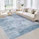 Area Rugs 6x9 Living Room: Washable Rug Modern Abstract Large Rug Soft Non Slip Neutral Rugs Stain Resistant Indoor Carpet for Bedroom Kitchen Dining Room Table Nursery Home Office Rugs(Beige,6'x9')