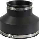 Supply Giant 6I8I Flexible Rubber Coupling with Stainless Steel Clamps, 4 Cast Iron/PVC x 6" Clay, Black