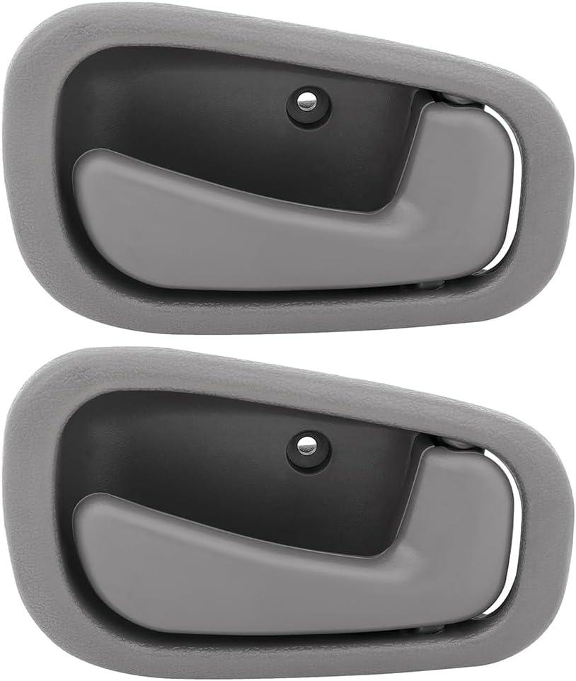 LUJUNTEC Interior Door Handles, Front Rear Passenger Right Side, 1998-2002 Toyota Corolla, 2pcs Grey Plastic Handles
