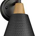 FEMILA Black Wall Sconces, Rustic Industrial Wall Lamps, 1-Light Sconces Wall Lighting with Hammered Metal Shade, Bathroom Vanity Light Fixture for Bedroom Living Room Kitchen,4FG59B BK (6", Matte Black)