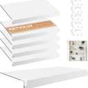 5 Pcs Wire Rack Covers Carbon Fiber Material 38x16x3 inch Pantry Shelf Cover 0.31 inch Thick Removable Closet Wire Rack Shelf Covers,Decoration Kitchen Bathroom Office Shelving (White, 38x16x3 inch)