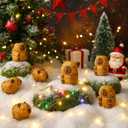 8 Pcs Mini Wood Capybara Figures Bulk Christmas Capybara Ornament Gifts Wooden Carved Animals Figurines Cute Capybaras Decorations Blind Box Accessories for Desktop Room Birthday Decor