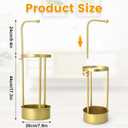 Golden Rust Proof Umbrella Holder, Entrance Drain Umbrella Bucket, Steel Circular Umbrella Holder, Umbrella Storage Rack, Suitable for use in Homes, Offices, Hotel Lobbies Gold