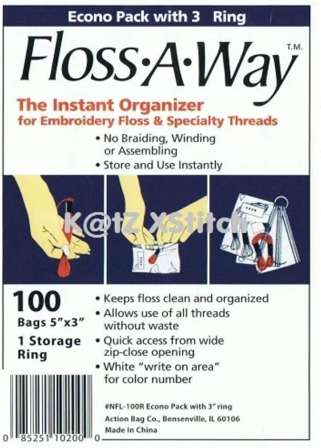 Floss-A-Way Organizer, 3 by 5-Inch, 100-Pack