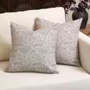 Amor Virisso Floral Throw Pillow Covers 18x18 Set of 2 Vintage Block Print Pillow Covers Decorative Pillow Covers Couch Pillows for Living Room Farmhouse Accent Sofa Pillows, Black/Sand