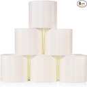 Wellmet Small Lamp Shades,ONLY for Candle Bulbs,Clip-on Drum Mini Lampshades,Set of 6, 5.5"x 5.5"x5",Cream White