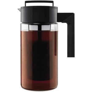 Takeya Tritan Cold Brew Coffee Maker - Airtight Pitcher with Leak-Free Lid - BPA-Free Cold Brew Maker with Silicone Handle - Dishwasher-Safe Pitcher for Homemade Cold Brew - 1 Quart, Black