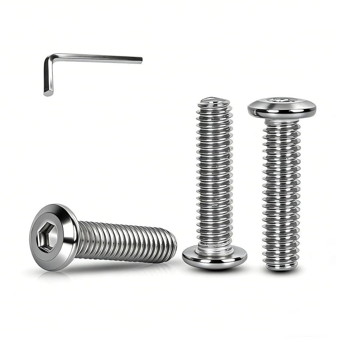 5/16"-18 x 1-3/4" Flat Head Hex Socket Cap Screws Bolts(20Pcs), 304 Stainless Steel (18-8,A2-70), Full Thread with Allen Key, Corrosion Resistant, Bright Finish (Silver)