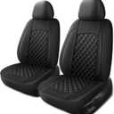 Leather Car Seat Covers,Breathable and Waterproof Napa Leather Automotive Seat Cover,Universal Interior for Cars,Sedans,SUVs,Vans,Trucks(Front Seat,Black,N3)