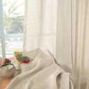 YoungsTex Oatmeal Linen Cafe Curtains 24 Inches Long - Small Half Drapes Semi Sheer with Rod Pocket Back Tab for Bathroom Farmhouse Kitchen Windows Over Sink 2 Panels, 29 X 24 Inch