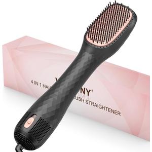 Hair Dryer Brush Blow Dryer Brush Straightener, 4-in-1 Professional 1200W Ionic Hot Air Brush Styler with Ceramic & Tourmaline Technology, One Step Hair Dryer & Styler Volumizer for All Hair Types