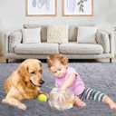 Puremy Ultra Soft Grey Rugs for Living Room, 5x7 Fluffy Plush Area Rugs for Bedroom, Non-Slip Floor Carpet for Kids Room, Bedside, Playroom, Corridor, Indoor Decor