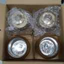 Kate Aspen Taper Candle Holders for Candlesticks, Ribbed Glass Gold Candle Holders Set of 4, Retro Candlestick Stand Decor, Votive Candle Holder Decor Accents for Holiday & Home Decoration Styling