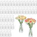40Pcs Plastic Bud Vases Bulk Small Plastic Vases, Clear Container for Flowers Height Shatterproof Bud Vase, Mini Vintage Floral Vase for Home Decor, Living Room, Office Decoration, Party