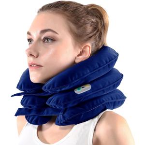 Electric Pump Cervical Neck Traction Device for Neck Pain Relief, One-Click-to-Inflate Neck Stretcher Support Brace for Home Use Neck Decompression (Built-in Battery & Motor Powered)