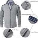 VtuAOL Men's Cardigan Sweaters Casual Full Zip Sweaters Knitted Cardigan with Pockets (Blue)