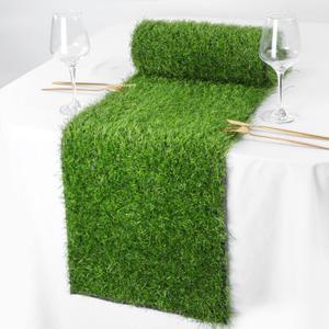 Hooqict Artificial Grass Table Runner 12 x 36 Inch Fake Grass Table Runner Green Faux Turf Table Decorations for Golf Themed Party, Wedding, Birthday, Dining, Spring Summer Baby Shower