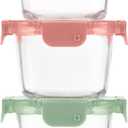 Ello Color Lock 2 Cup 6PC, 3 Pack Glass Meal Prep Sets Leak-Proof Glass Food Storage Containers with Airtight BPA-Free Plastic Lids, Dishwasher, Microwave, and Freezer Safe, Desert Festival