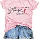 Breast Cancer Awareness Shirt for Women Pink Ribbon T Shirt Heart Graphic Hope Tee Tops (Pink, M)