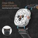 Compatible with Samsung Galaxy Watch Ultra Bands 47mm (2024) Men Women, No Gap Wide Rugged Strap with One Click Stainless Steel Connectors for Samsung Galaxy Watch Ultra (Leather-Black/Black)