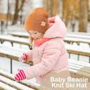 2 x Toddler Beanie Kids Winter Hats Infant Warm Knit Cap Newborn Winter Warm Hat for 0-36 Month Boys Girls (Red)