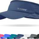 Sukeen Sports Sun Visor Men Women Lightweight Packable Cooling Stretchy Visor Hat for Running, Tennis, Golf (One Size, Navy Blue)